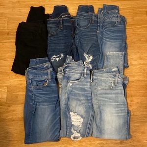 SEVEN pairs of American Eagle skinny jeans!